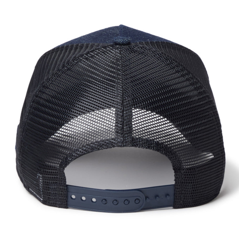 new era 1920 patch denim 9forty a frame trucker snapback cap angle