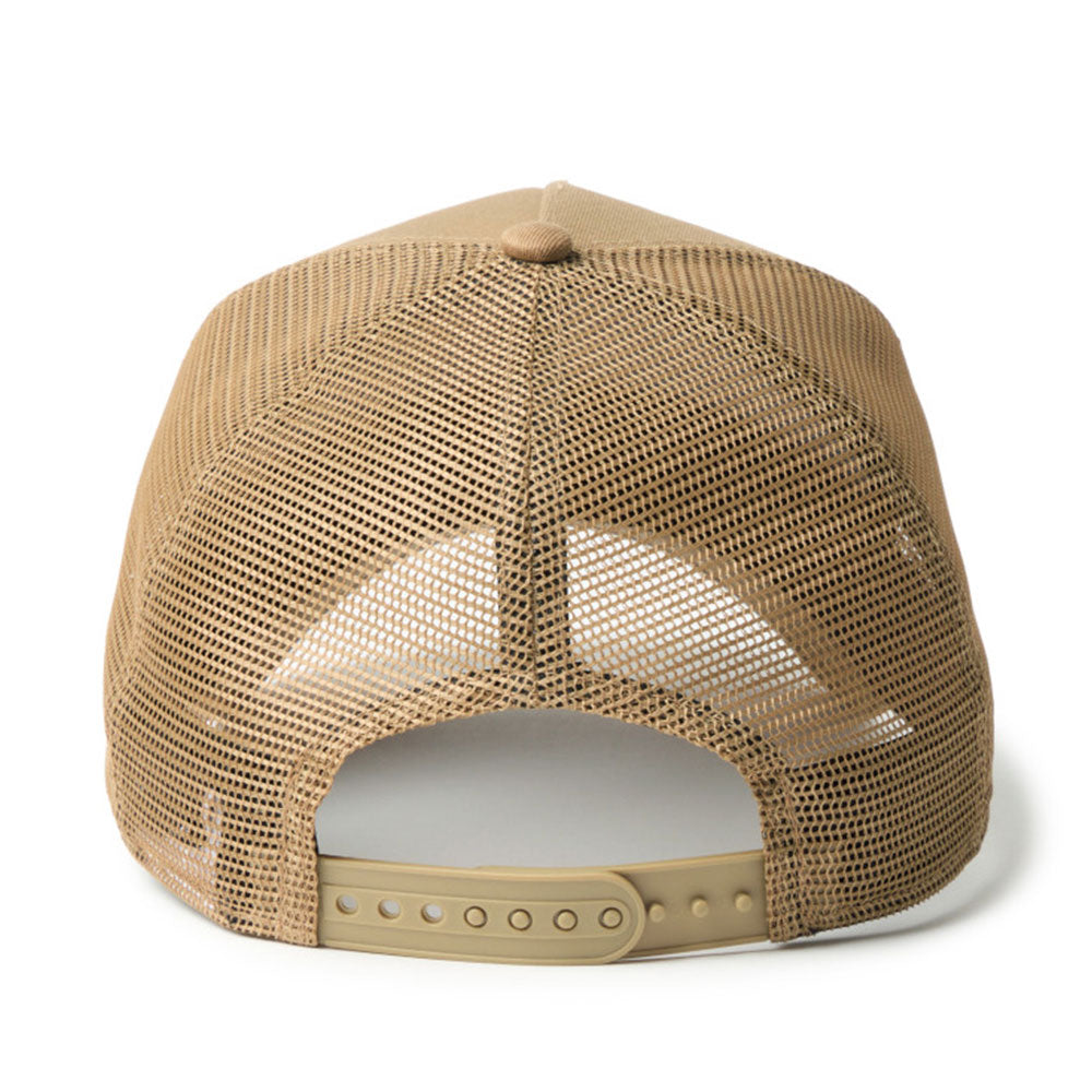 new era circle originators of the true fitted white khaki 9forty a frame trucker cap angle
