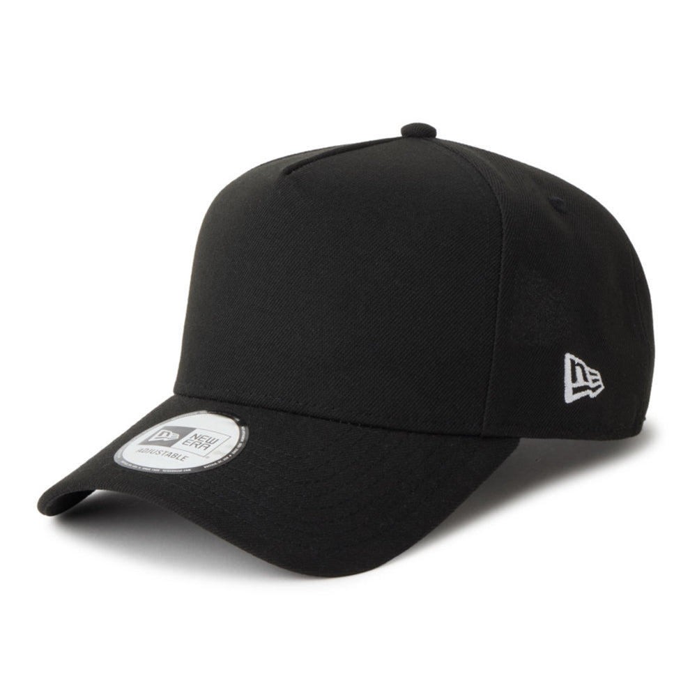 new era wordmark tagging essential black 9forty a frame adjustable cap side