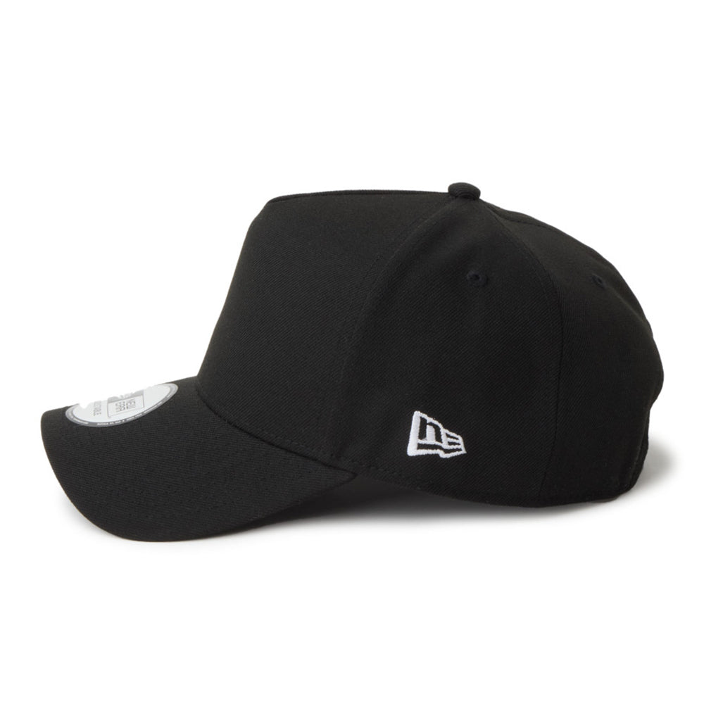new era wordmark tagging essential black 9forty a frame adjustable cap opposite side or other angle view