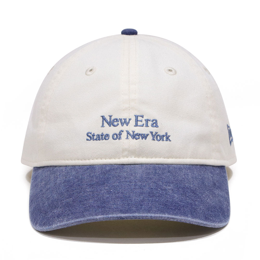 new era state of new york cream blue 9twenty adjustable cap front and side