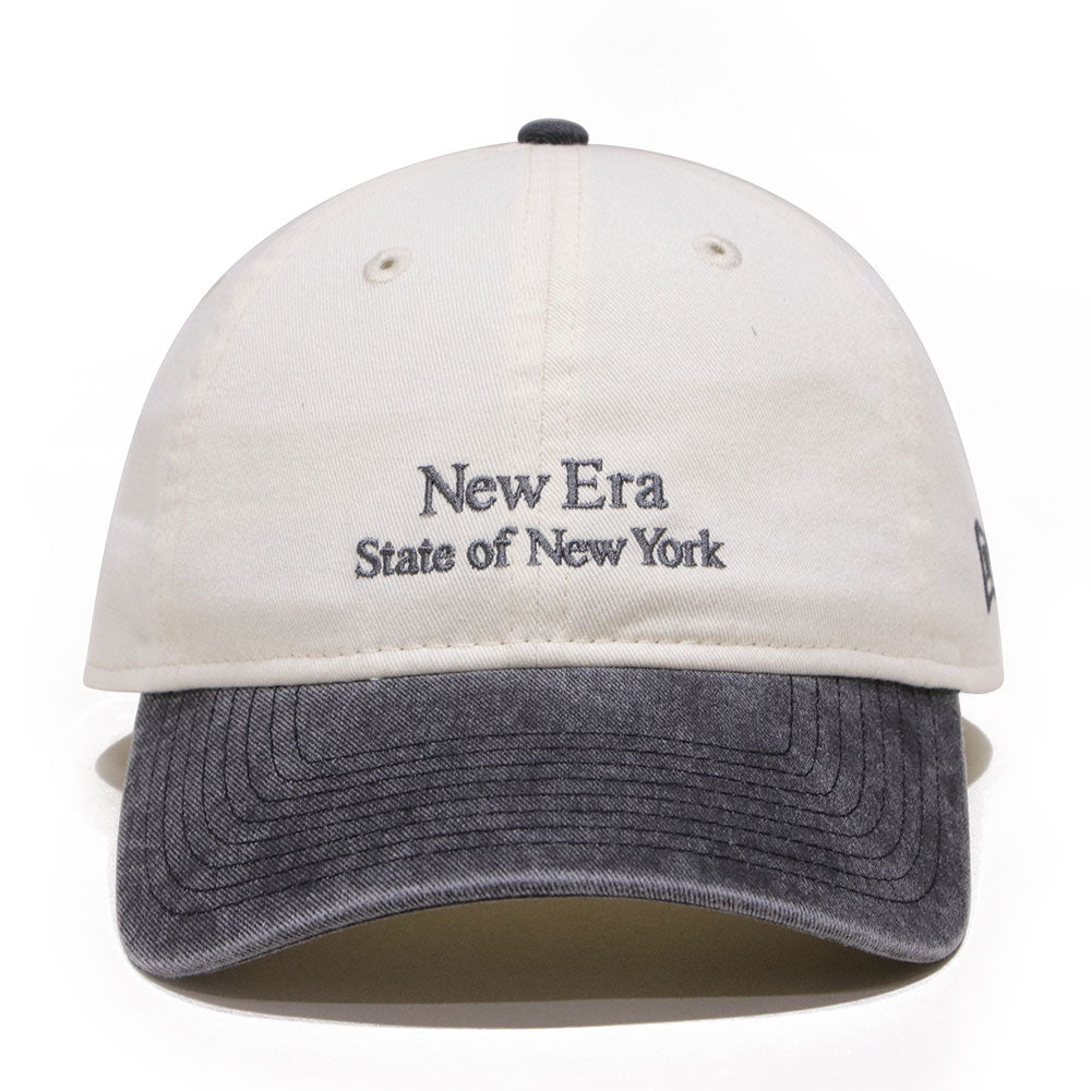 new era state of new york cream black 9twenty adjustable cap front and side
