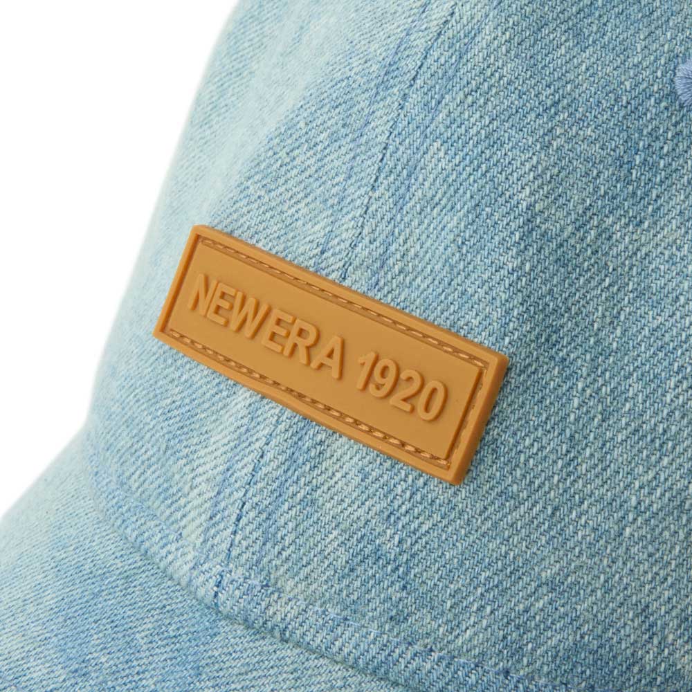 new era 1920 patch washed denim 9twenty adjustable cap logo and print