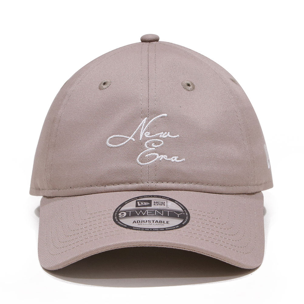 new era script logo spare strap brown 9twenty adjustable cap angle