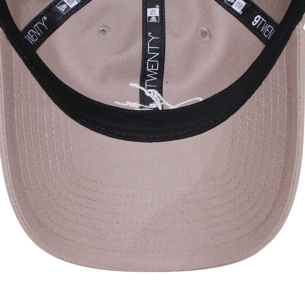 new era script logo spare strap brown 9twenty adjustable cap side