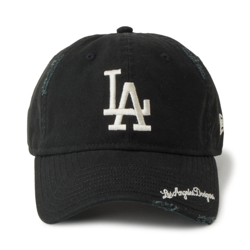 new era los angeles dodgers visor logo black 9twenty adjustable cap logo and print