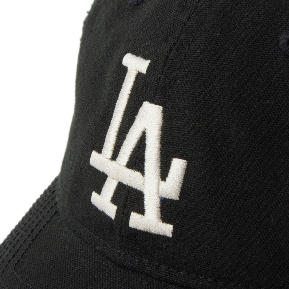 new era los angeles dodgers visor logo black 9twenty adjustable cap side