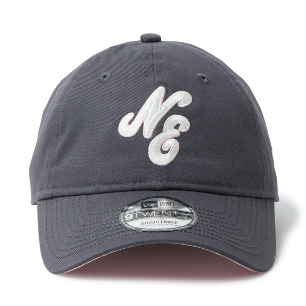A dark gray New Era 9FIFTY adjustable baseball cap featuring a white embroidered 'NE' logo on the front, displayed against a clean white background.