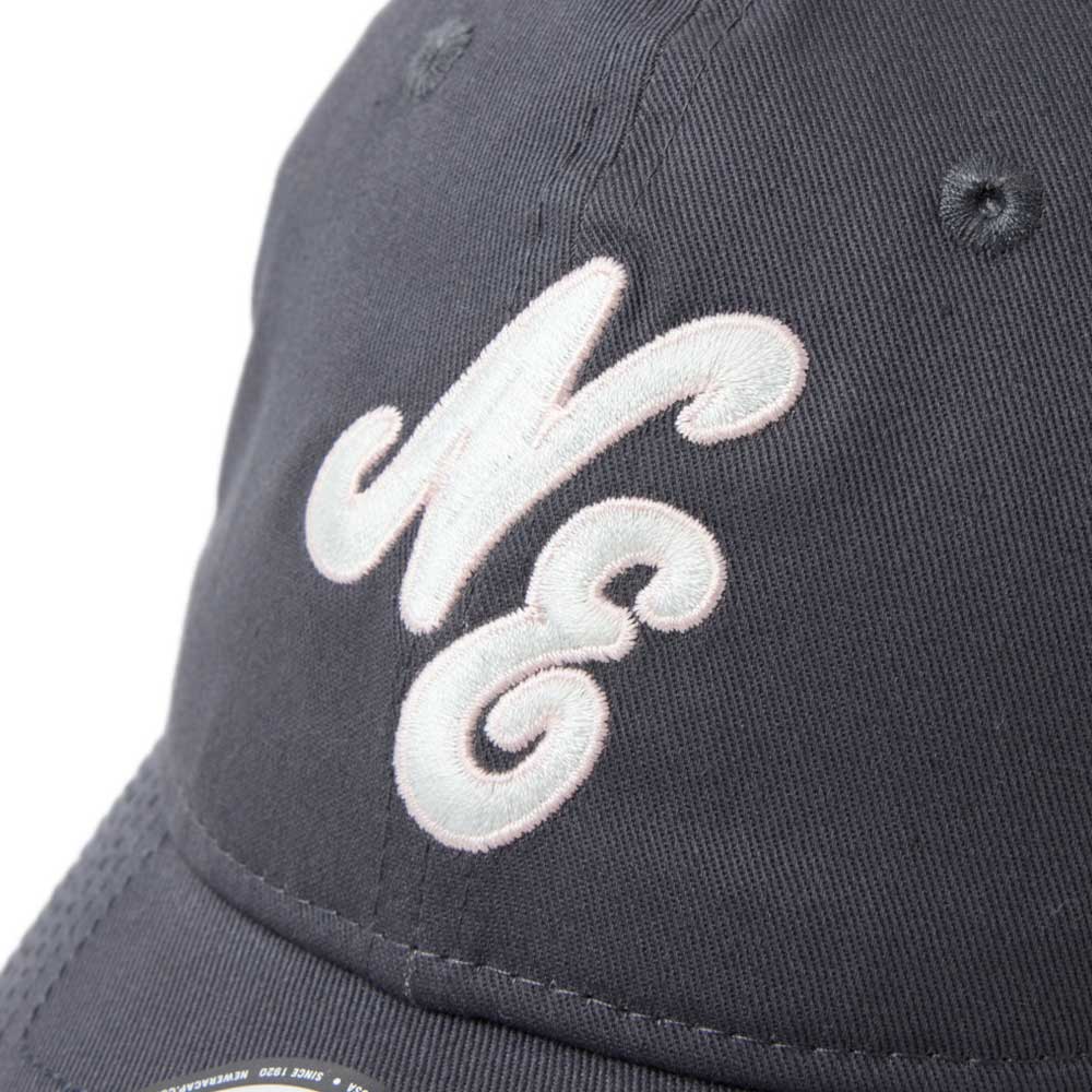 Dark gray cap with white embroidered letter 'M' on a white background