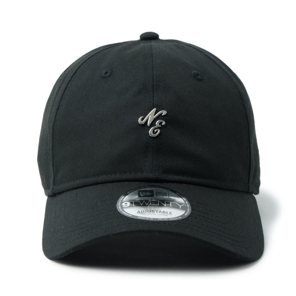 new era script mini metal logo black 9twenty adjustable cap opposite