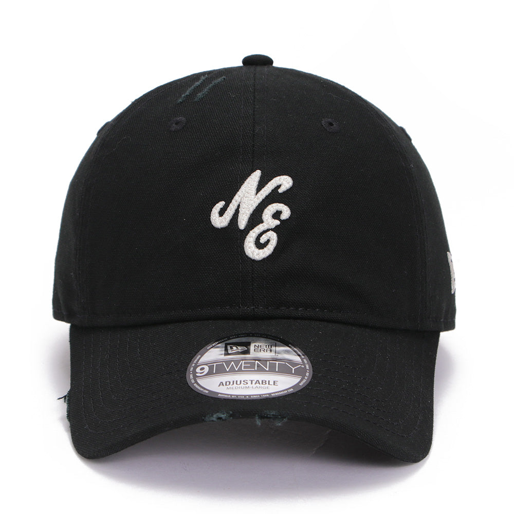 new era ne script damaged duck black 9twenty adjustable cap side