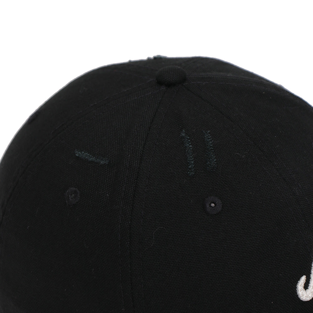new era ne script damaged duck black 9twenty adjustable cap logo and print