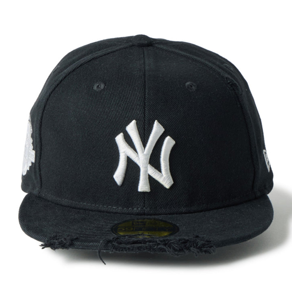 new era new york yankees damaged twill black 59fifty fitted cap side