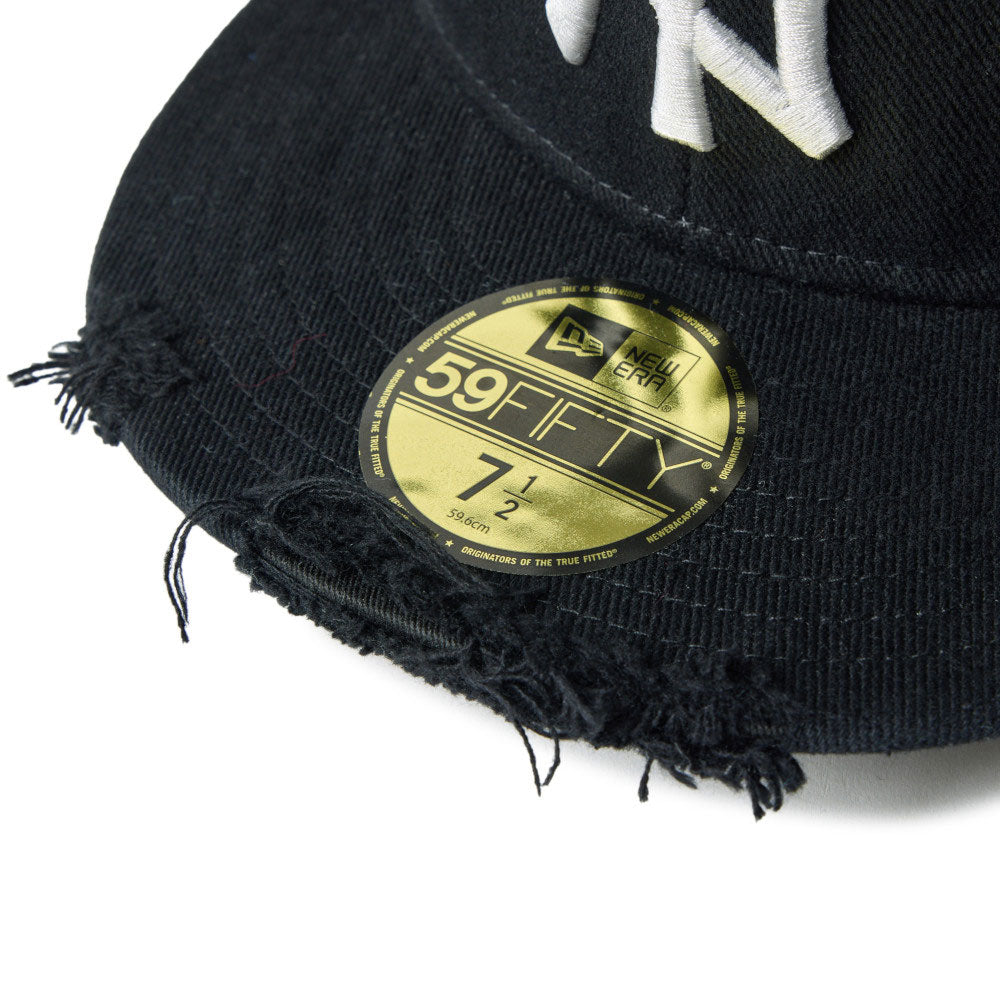 New York Yankees Damaged Twill Black 59FIFTY Fitted Cap