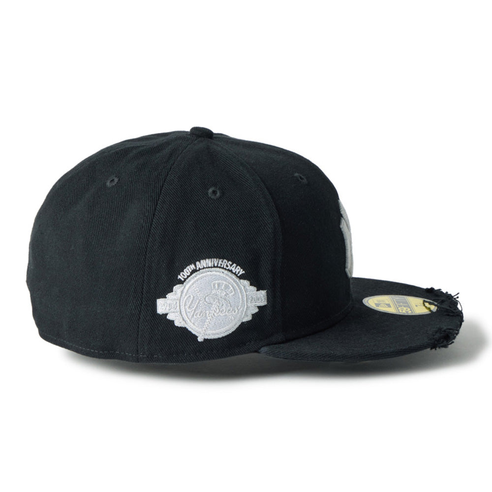 new era new york yankees damaged twill black 59fifty fitted cap opposite