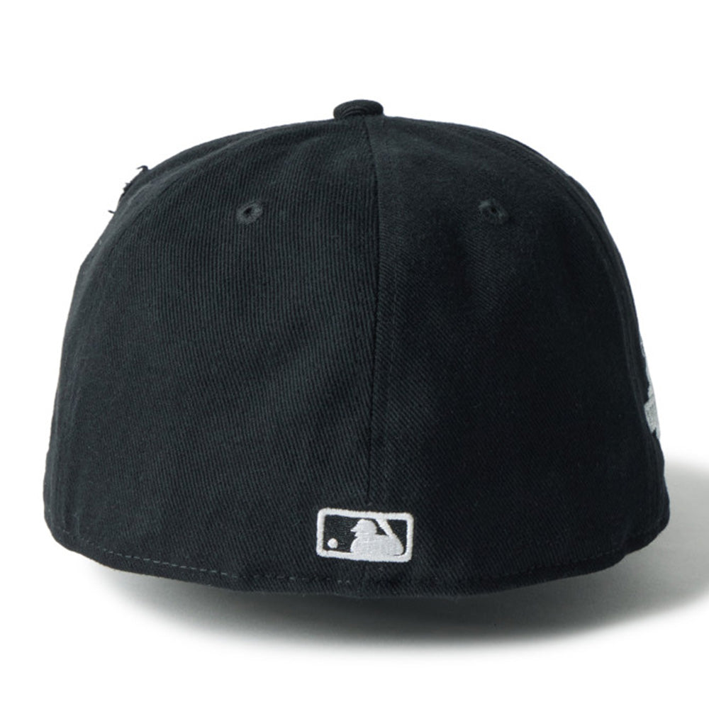 new era new york yankees damaged twill black 59fifty fitted cap angle