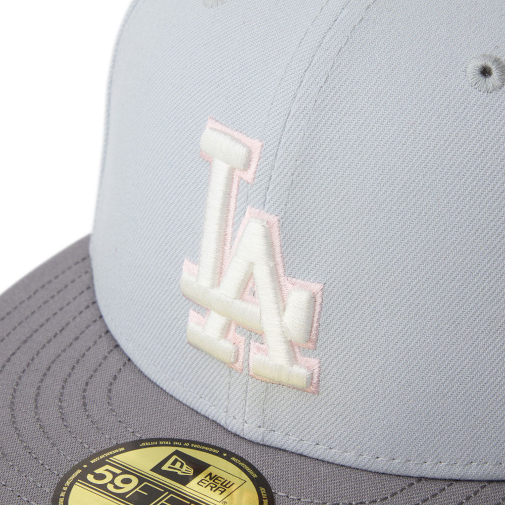 new era los angeles dodgers sakuranagashi grey 59fifty fitted cap side