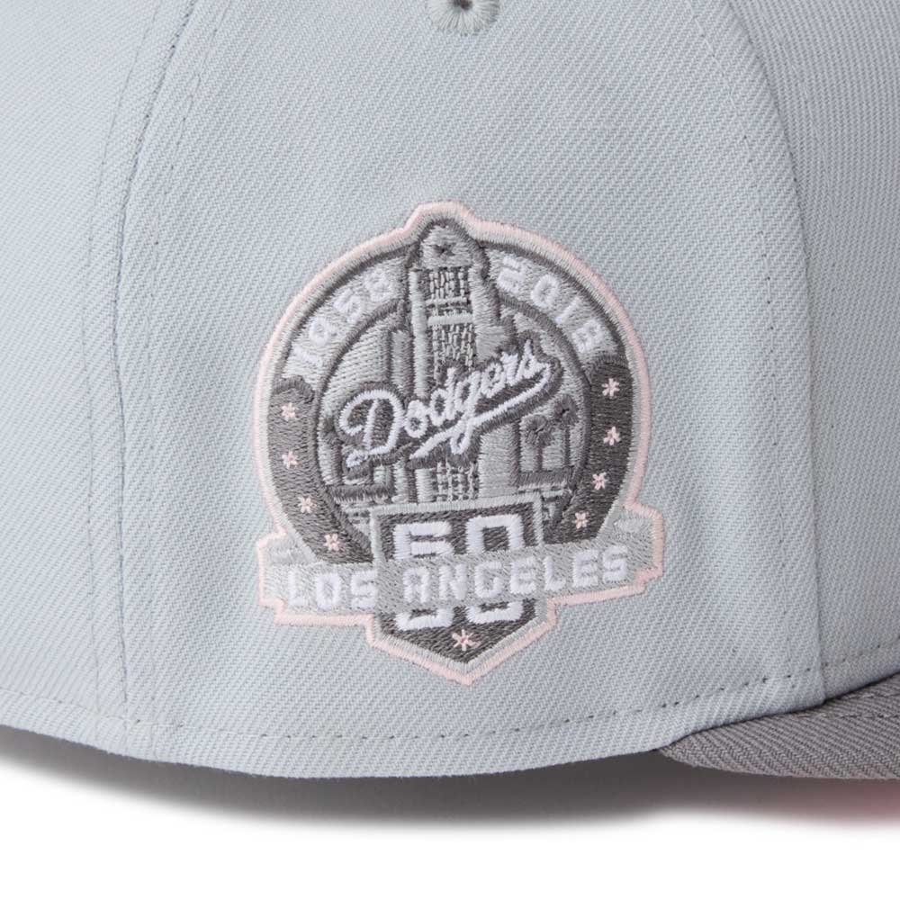 new era los angeles dodgers sakuranagashi grey 59fifty fitted cap angle