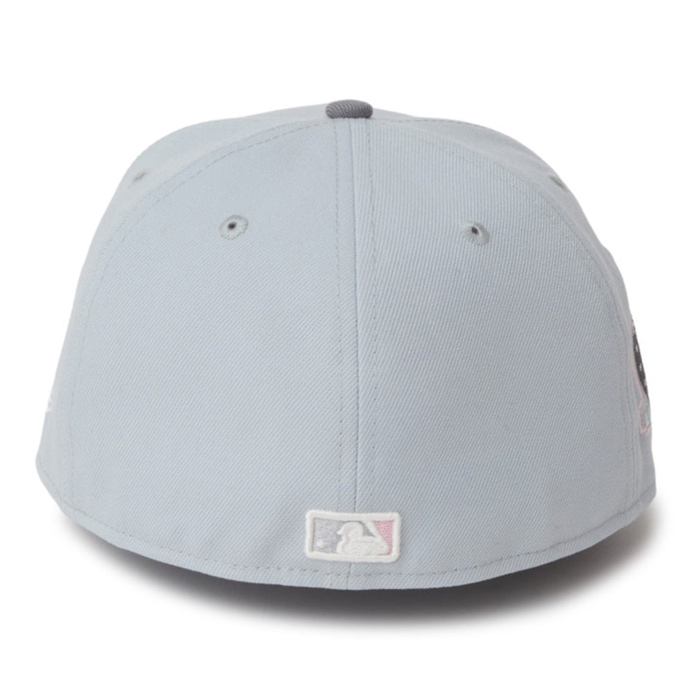 new era los angeles dodgers sakuranagashi grey 59fifty fitted cap detail and color