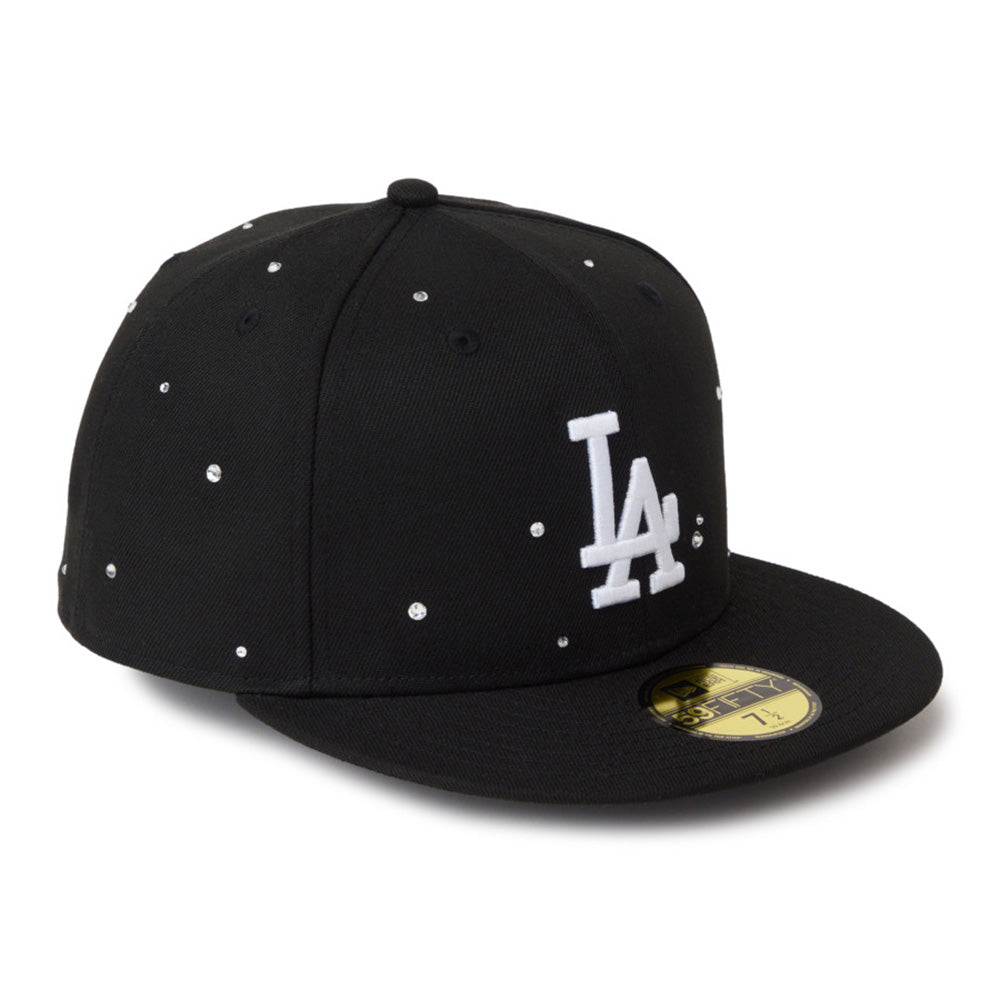 new era los angeles dodgers night out black 59fifty fitted cap side