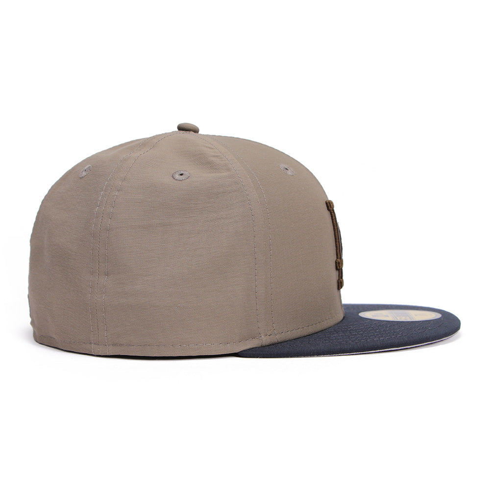 new era los angeles dodgers ne grosgrain olive navy 59fifty fitted cap angle