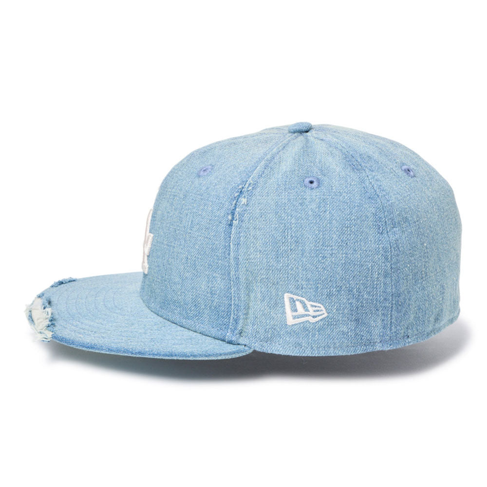 Los Angeles Dodgers Damaged Washed Denim 59FIFTY Fitted Cap
