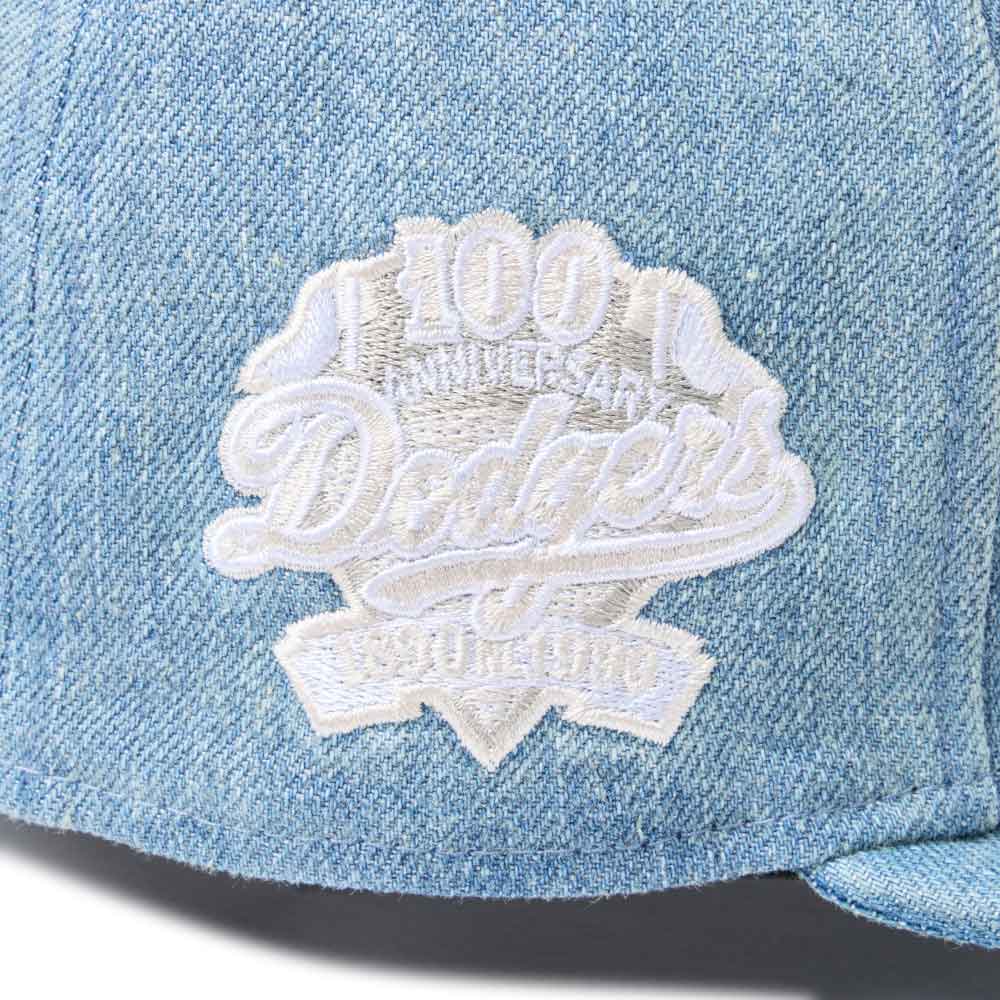 Los Angeles Dodgers Damaged Washed Denim 59FIFTY Fitted Cap