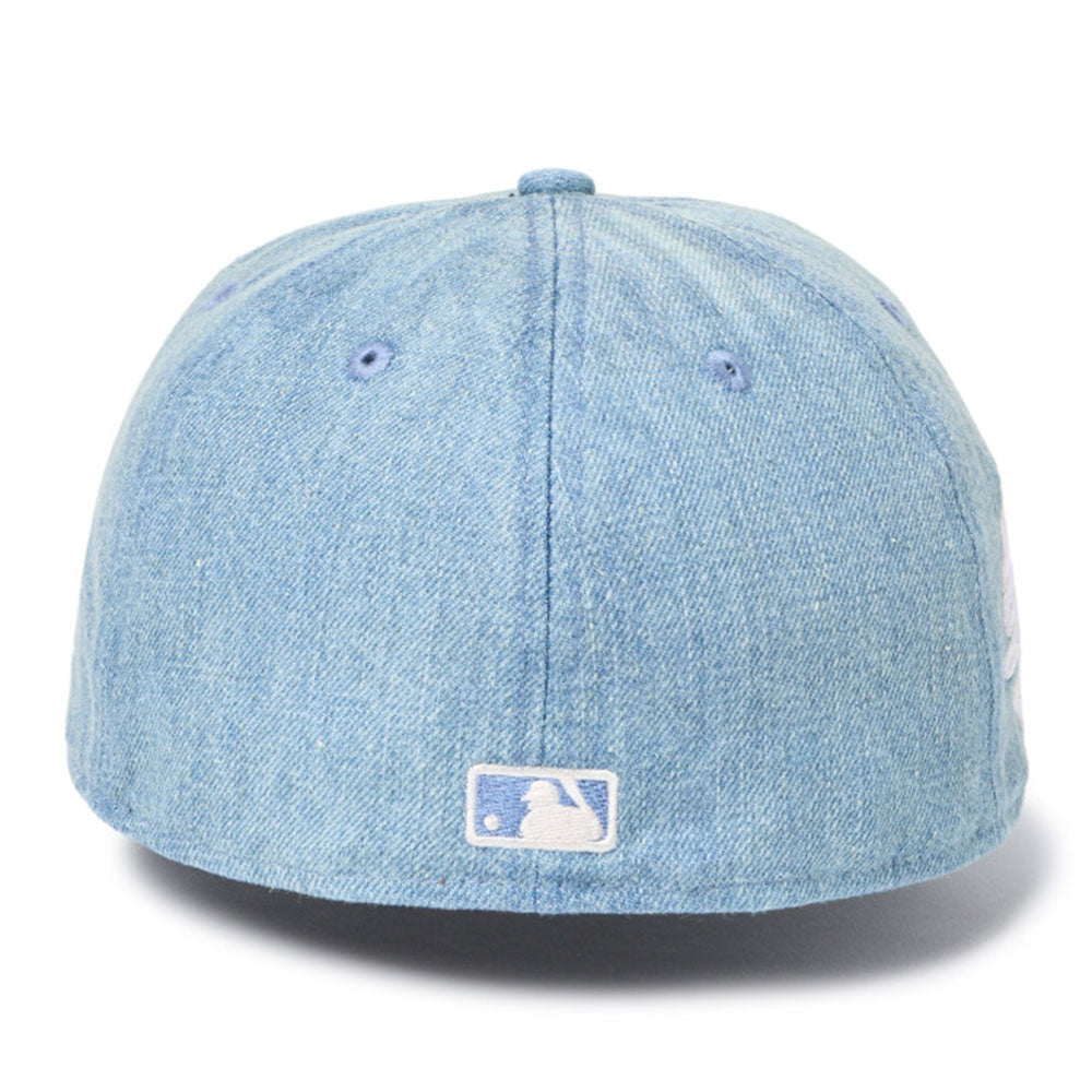 new era los angeles dodgers damaged washed denim 59fifty fitted cap opposite