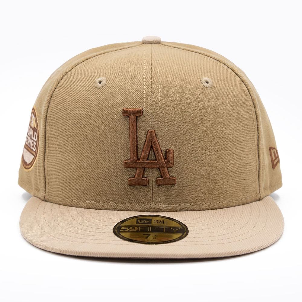 new era los angeles dodgers camo khaki 59fifty fitted cap angle