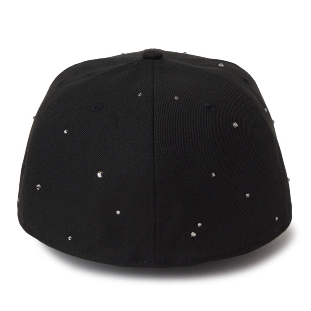 new era script night out black 59fifty fitted cap angle