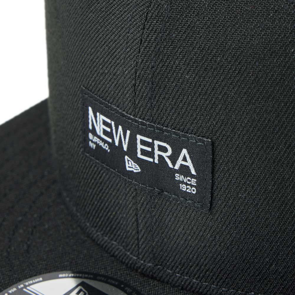 new era silver wordmark metal flag black 9fifty snapback cap side