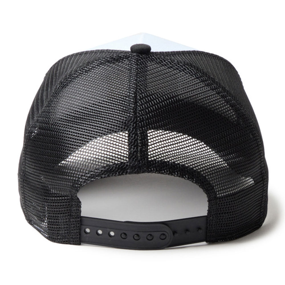 new era tpu box logo white black 9forty a frame trucker cap angle