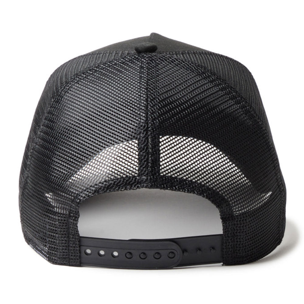 new era tpu box logo tonal black 9forty a frame trucker cap angle