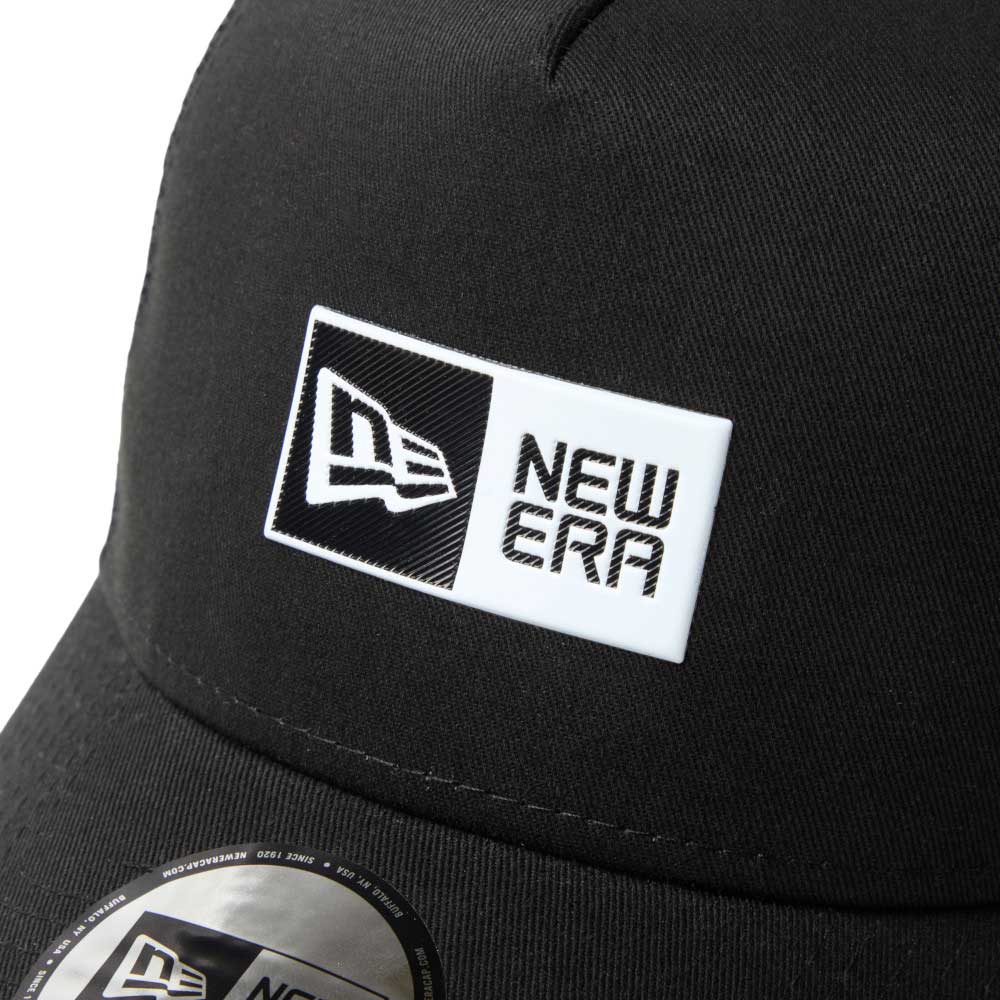 new era tpu box logo black 9forty a frame trucker cap side