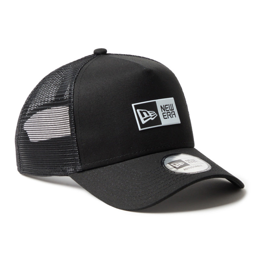 TPU Box Logo Black 9FORTY A-Frame Trucker Cap