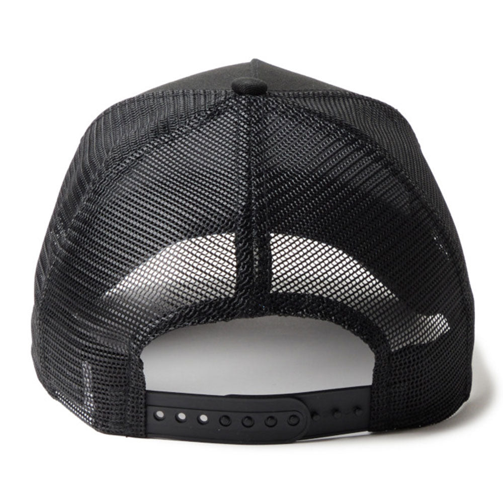 new era tpu box logo black 9forty a frame trucker cap angle