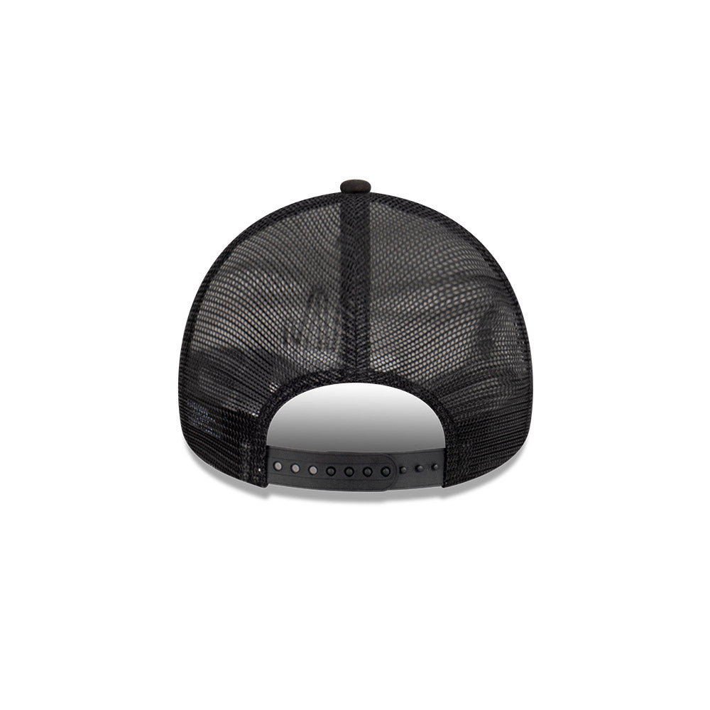 Black mesh cap on a white background