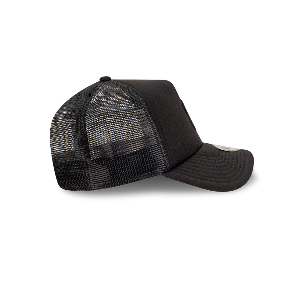 Black mesh cap on a white background