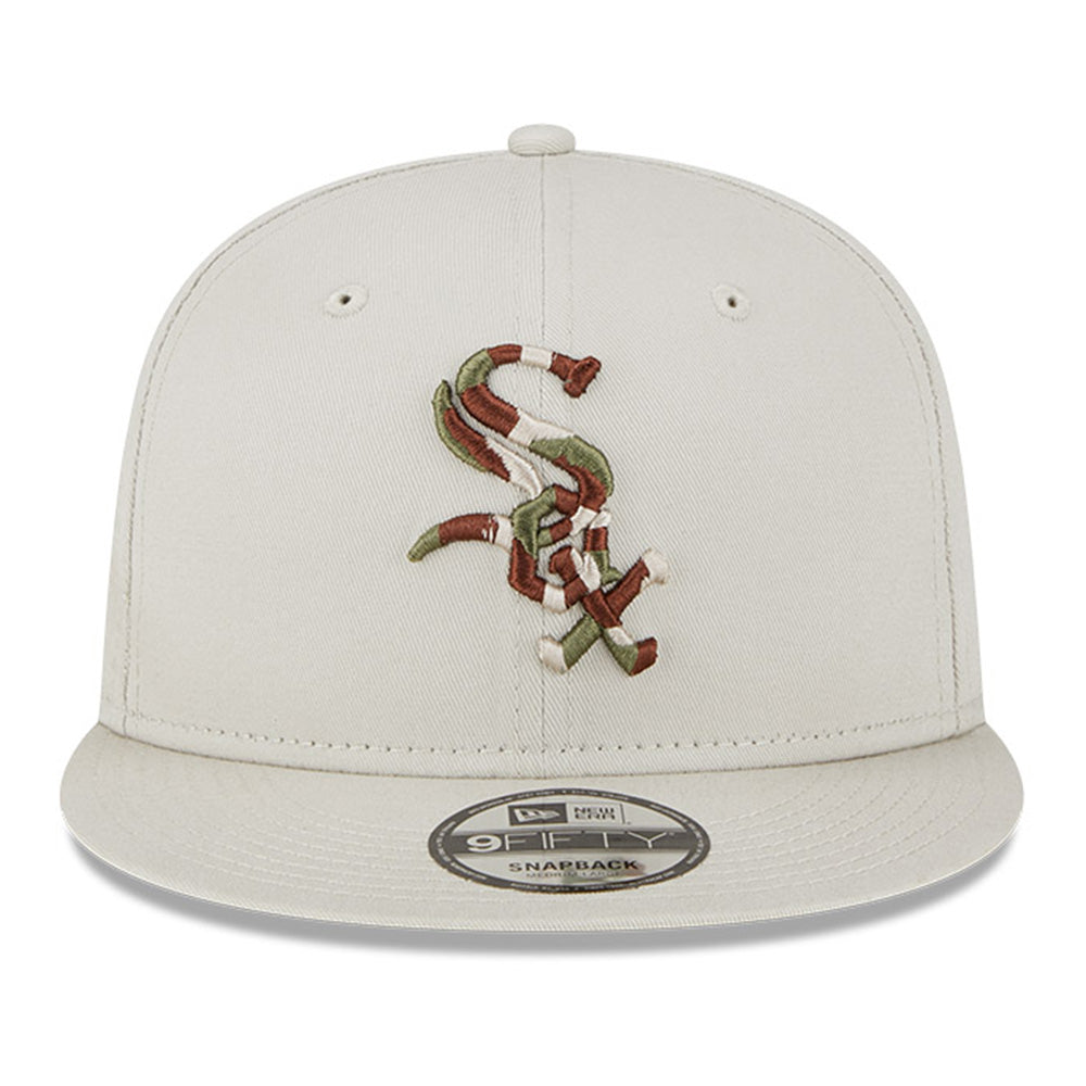 new era chicago white sox seasonal infill stone brown 9fifty snapback cap logo and print