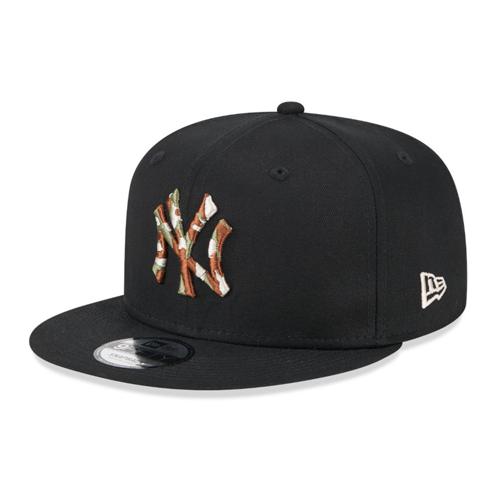 new era new york yankees seasonal infill black brown 9fifty snapback cap side