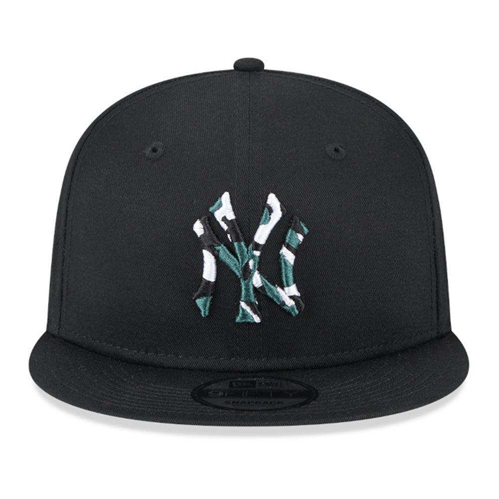new era new york yankees seasonal infill black blue 9fifty snapback cap logo and print