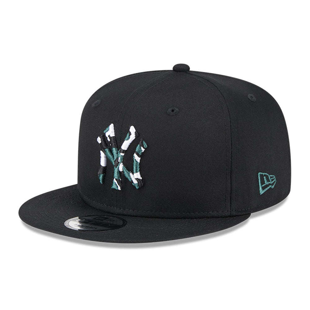 new era new york yankees seasonal infill black blue 9fifty snapback cap side