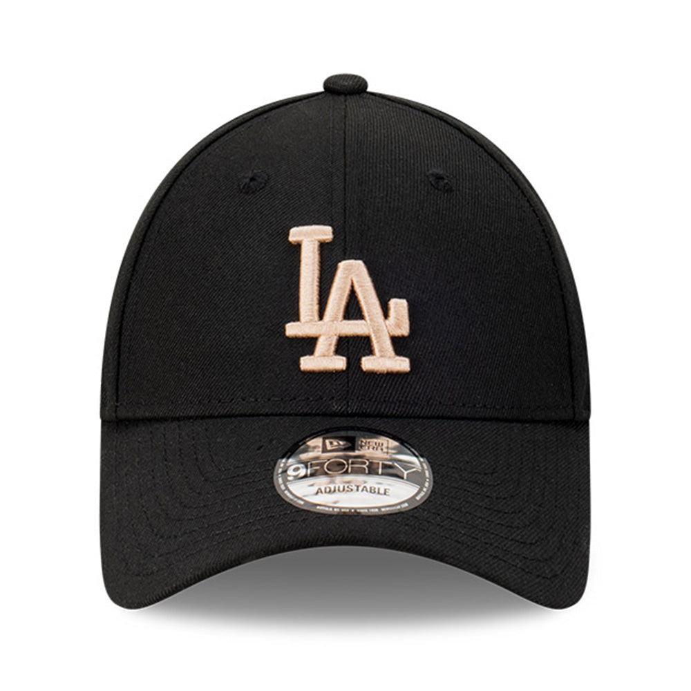 los angeles dodgers repreve seasonal q124 black brown 9forty adjustable cap detail and color