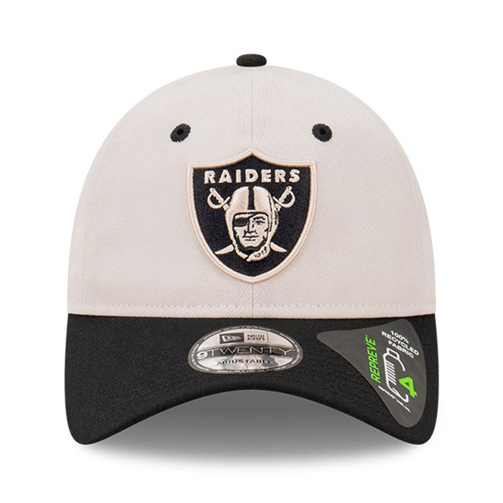 new era las vegas raiders stone black repreve stone black 9twenty adjustable cap detail and color