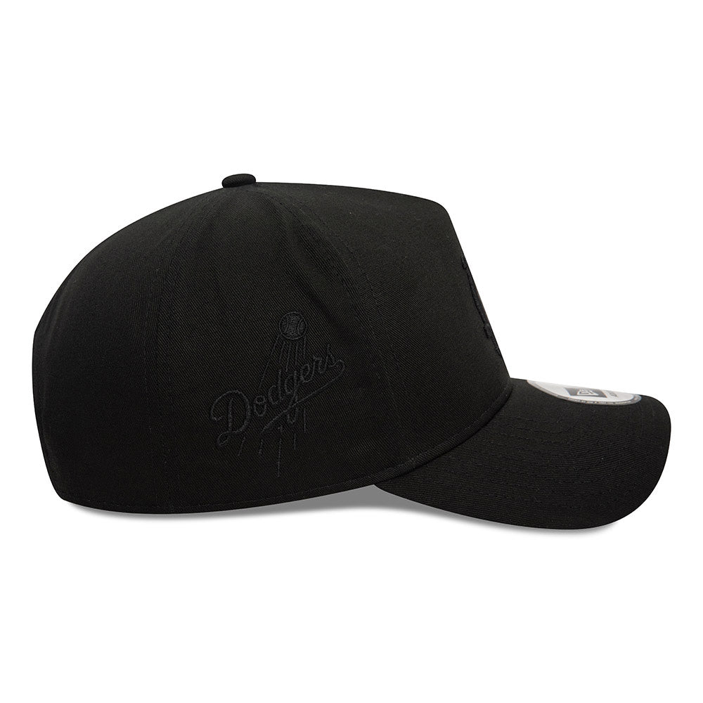 new era los angeles dodgers monochrome black 9forty e frame adjustable cap side