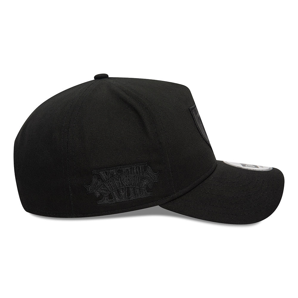 new era las vegas raiders monochrome black 9forty e frame adjustable cap side