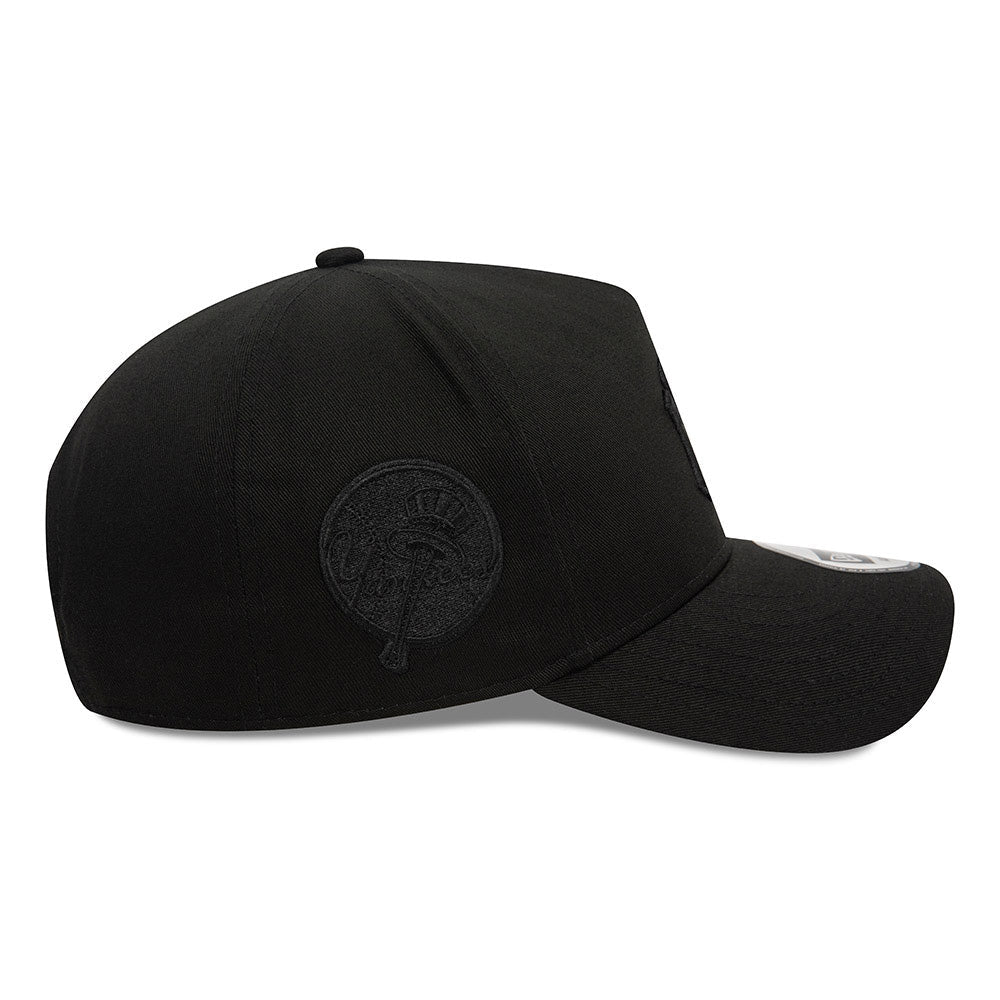 new era new york yankees monochrome black 9forty e frame adjustable cap side
