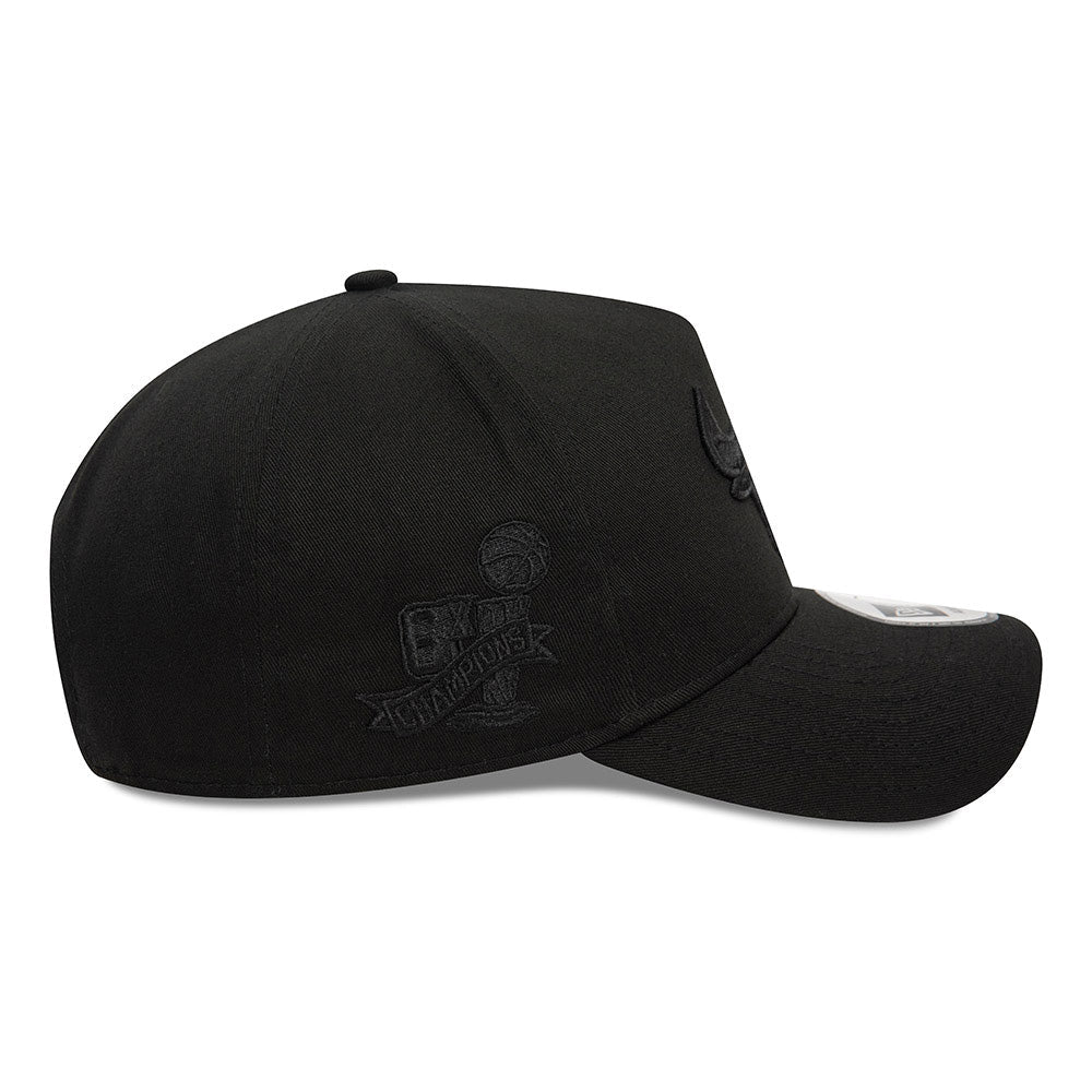 new era chicago bulls monochrome black 9forty e frame adjustable cap side