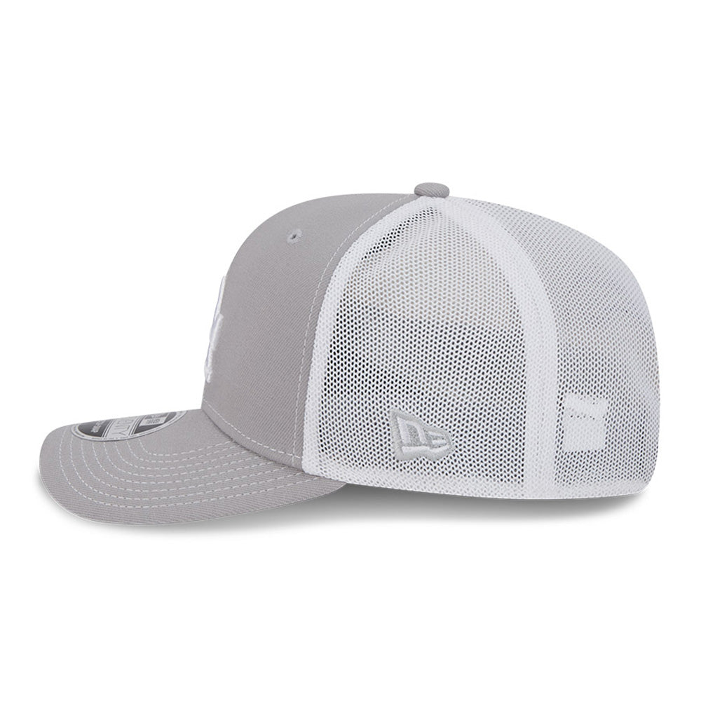 new era los angeles dodgers contrast grey white 9seventy stretch snapback trucker cap side