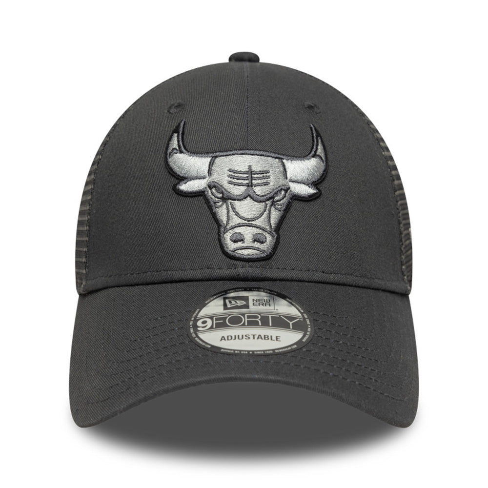 new era los angeles lakers graphite 9forty trucker snapback cap front and side